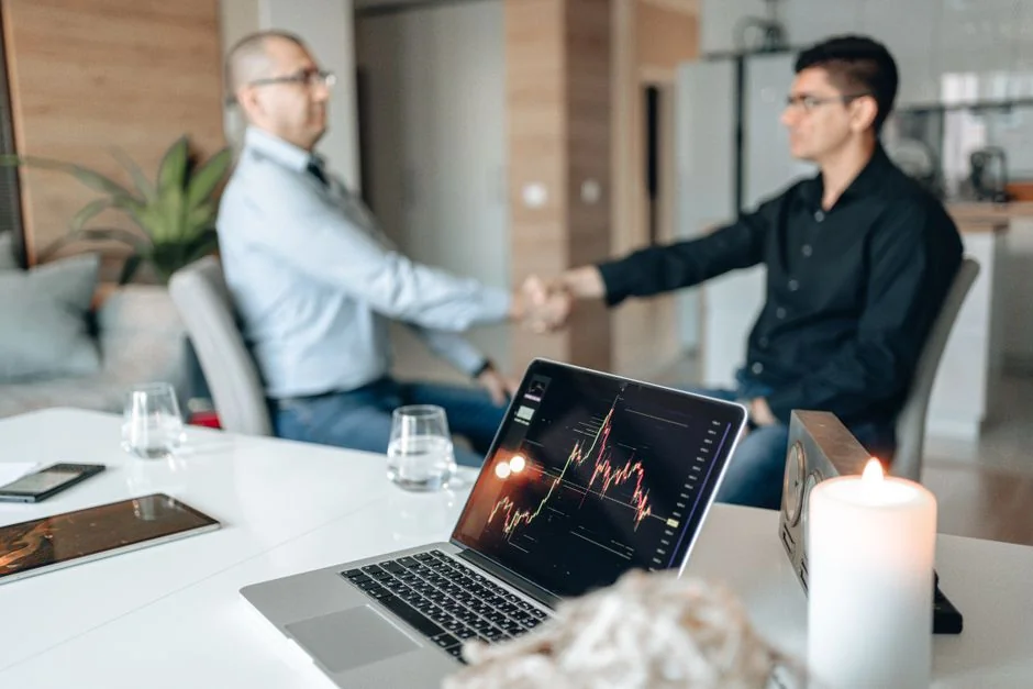 A person reviewing cryptocurrency data on a laptop, emphasizing financial insights.